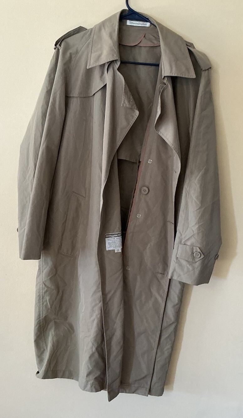 MISTY HARBOR Men’s Vtg RAINCOAT Rain Trench Coat Zip-out Liner Sz 40 Regular